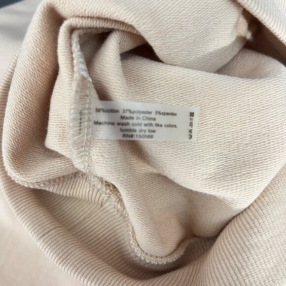 Sundays “Jane” Fringe Trimmed Sweatshirt In Ivory Smoke Size Med - Picture 8 of 10